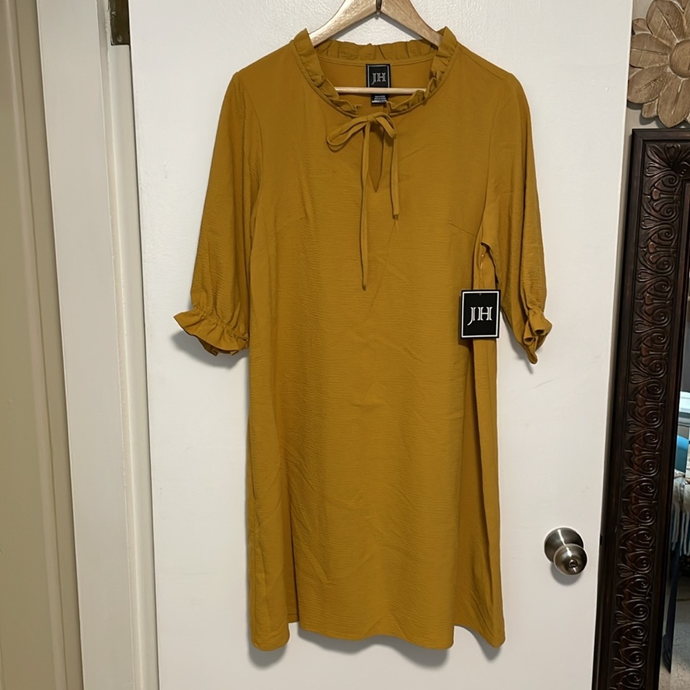 NWT Jessica Howard Mustard Shift Dress. 14 - Picture 3 of 7